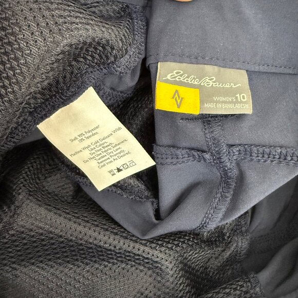 Eddie Bauer Atlantic Blue Capri Performance Stretch Quick Dry Pant Womens 10 NEW - Picture 2 of 10